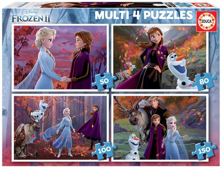 מולטי פאזל - 4 פאזלים 50/80/100/150 חל' - FROZEN 2