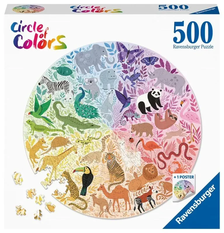 פאזל 500 חל' - עגול - בעלי חיים