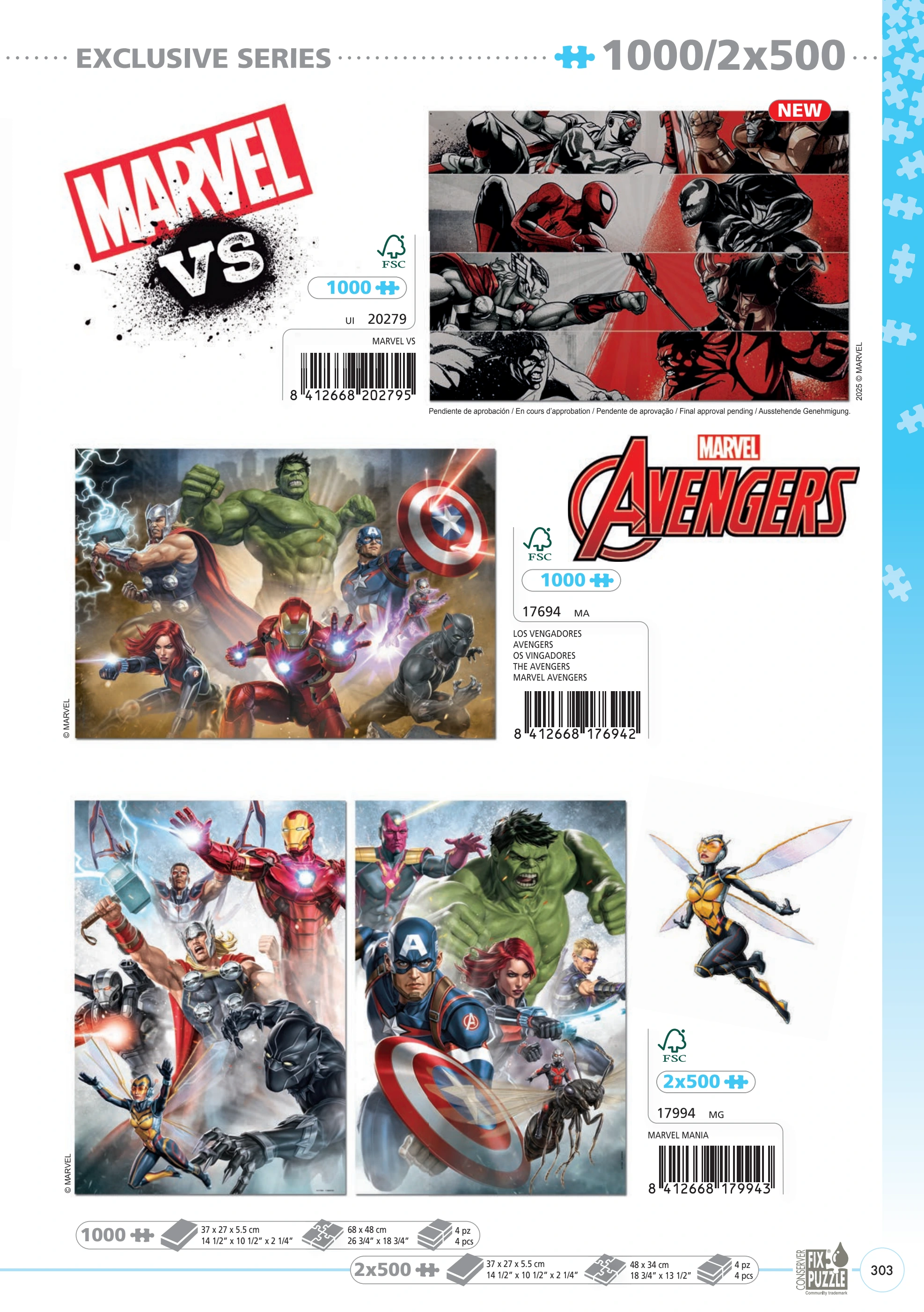פאזל 1000 חל'-MARVEL VS ספיידרמן והגיבורים