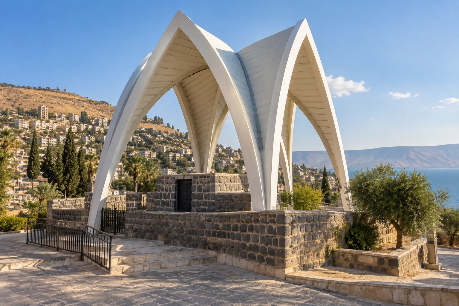 המחשה של מבנה קבר הרמב״ם בטבריה