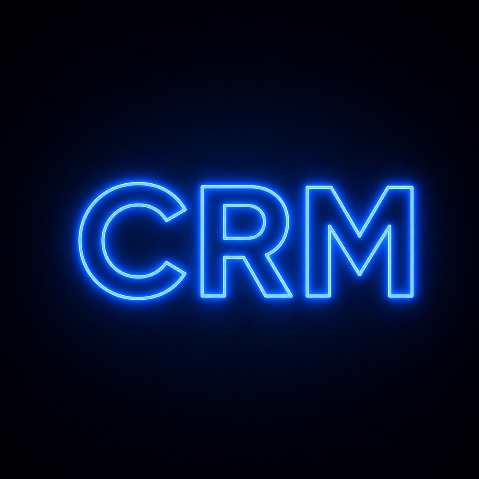 Sistema CRM con efecto neón