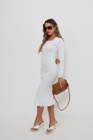 שמלת סריג מפתח מרובע