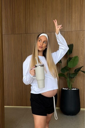 חולצת בייסיק ארוכה | לבן