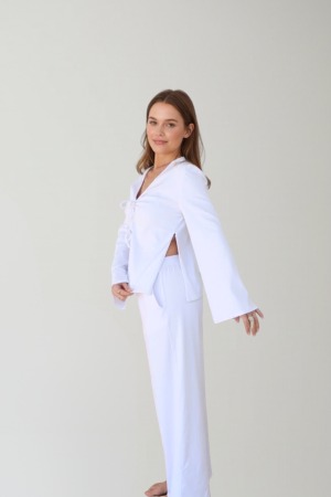 חולצת הריון עם רוכסן מתכוונן | לבן