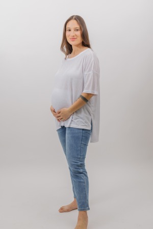 ג’ינס הריון מאם נמתח | כחול