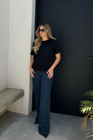 ג’ינס הריון ריבר – גזרה רחבה | כחול כהה