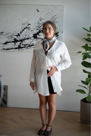 טוניקת אושן מכופתרת | לבן