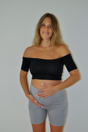 טייץ הריון קצר אקטיב | אפור