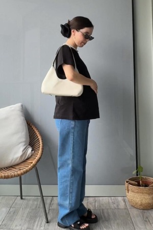 ג’ינס הריון אלמה – גזרה רחבה | כחול