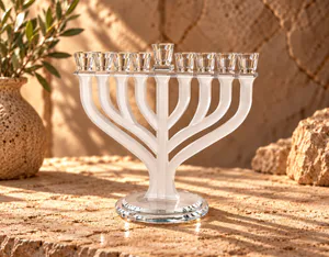 חנוכיה קריסטל מהודרת שקוף ומט
