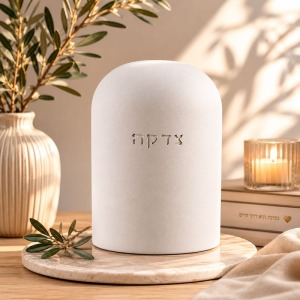 קופת צדקה בטון לבן