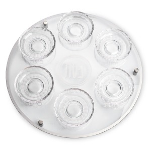 צלחת פסח מזכוכית וקריסטל מהודרת כסף