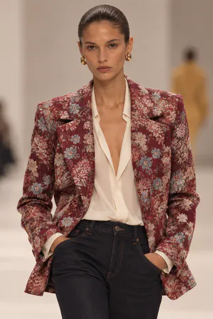 SOPHIE- Burgundy Jacquard jacket