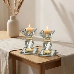 זוג פמוטי קריסטל מהודרים- זהב