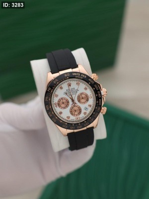 רולקס רצועת עור-רוזגולד