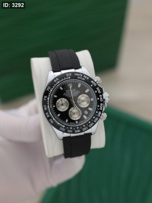 רולקס רצועת עור-רקע שחור