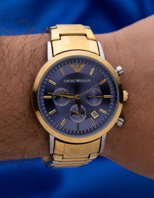 שעון ארמני משולב - כחול